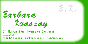 barbara kvassay business card